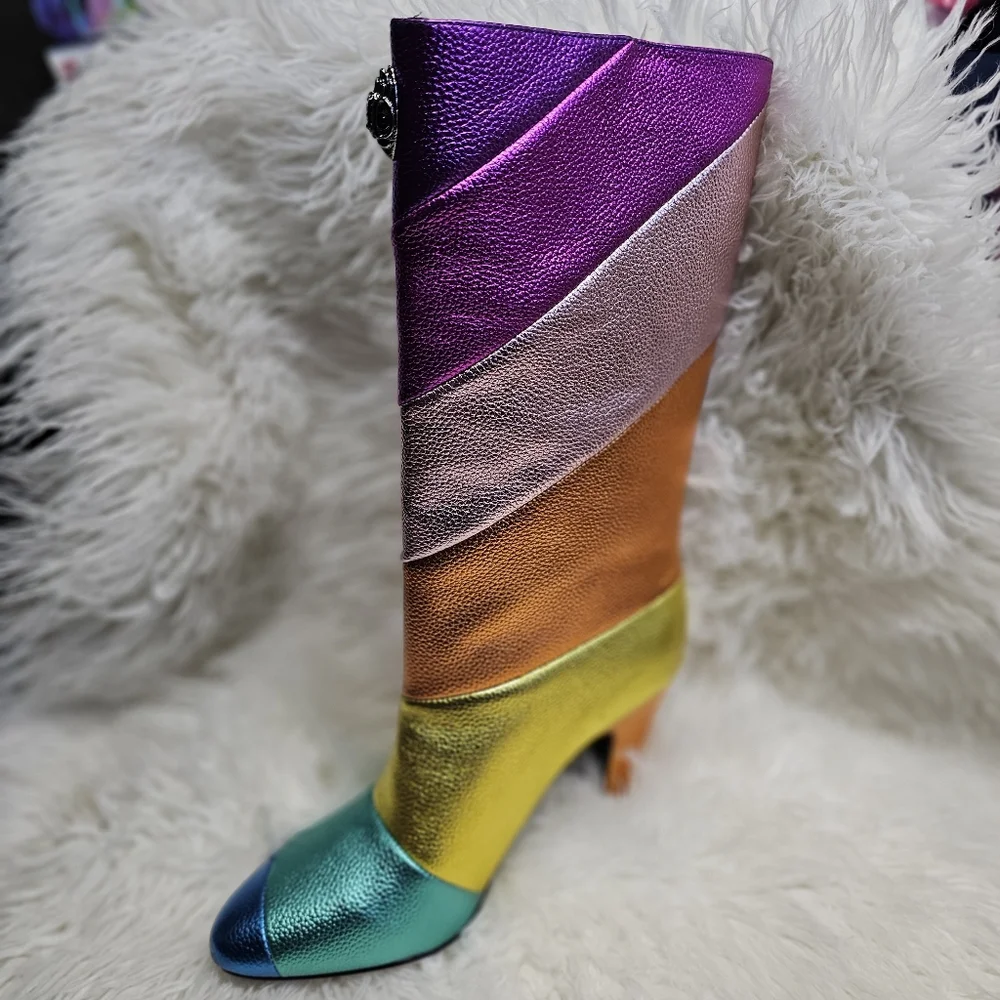 Kurt Geiger Londin Rainbow Heeled Boots (Sz 38.5) - Picture 5 of 8